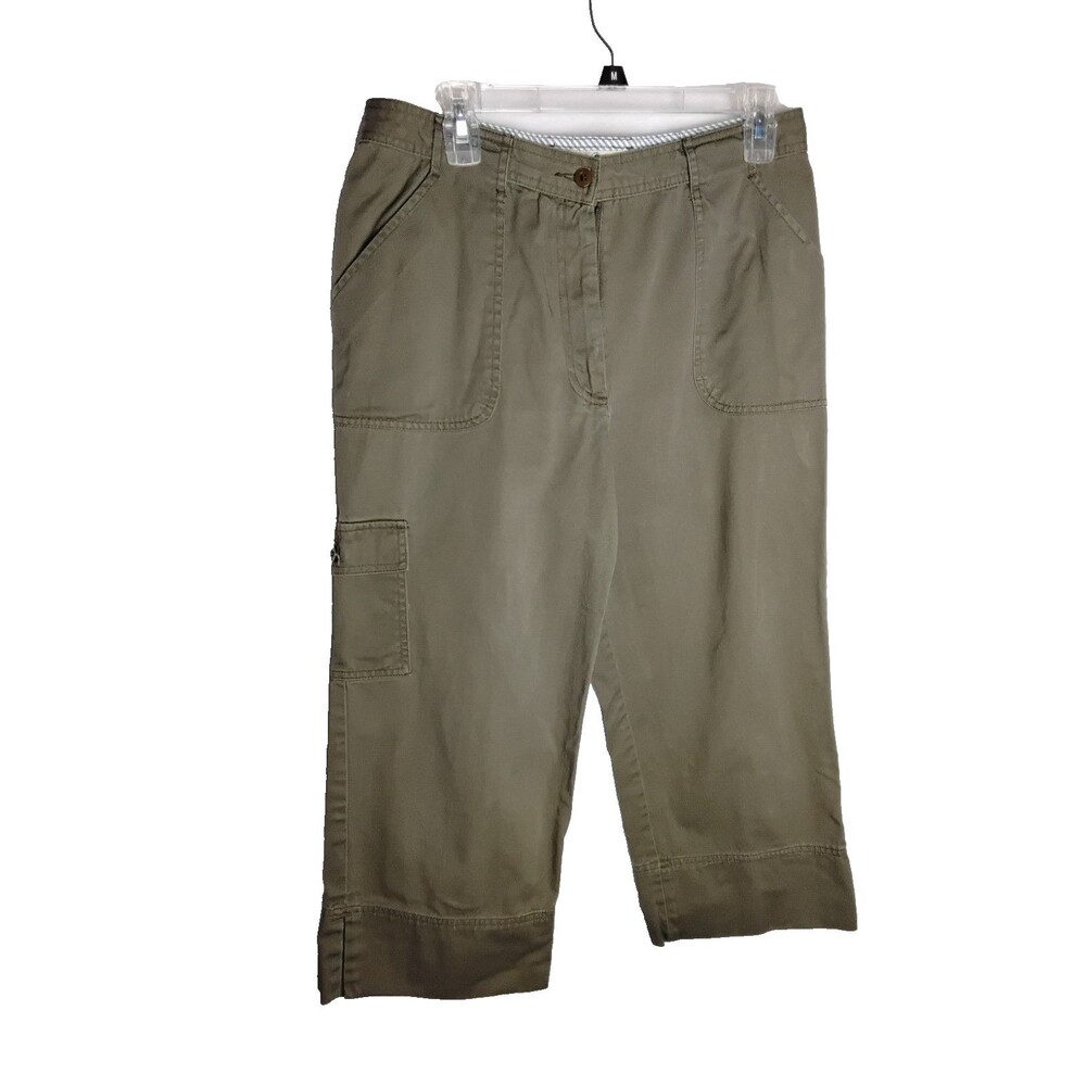 Duck Head Classic Capri Khaki Green Woman's  Size 12 with several pockets
